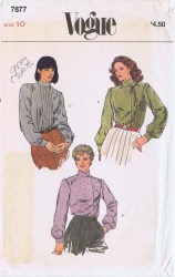 7877 VOGUE LONG SLEEVE COLLAR BLOUSE TUCKS OR NOT PATTERN 10